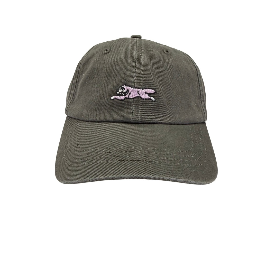 Ice Cream Running Dog Logo Cap Charcoal Grey Cotton Dad Hat IFW2HC002CH NEW O/S